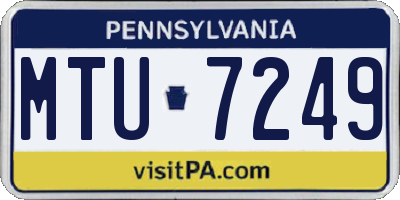 PA license plate MTU7249