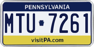 PA license plate MTU7261
