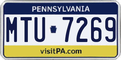 PA license plate MTU7269