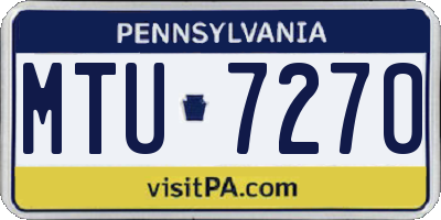 PA license plate MTU7270