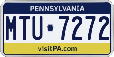 PA license plate MTU7272