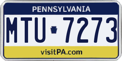 PA license plate MTU7273