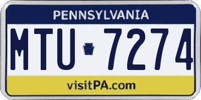 PA license plate MTU7274
