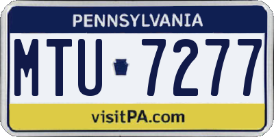 PA license plate MTU7277