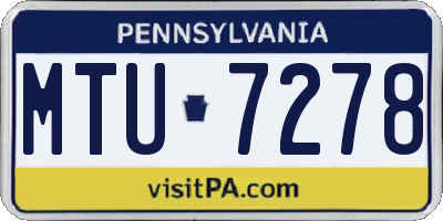 PA license plate MTU7278