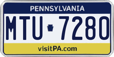 PA license plate MTU7280