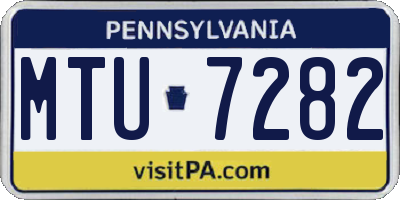 PA license plate MTU7282