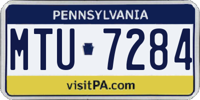 PA license plate MTU7284