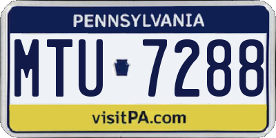 PA license plate MTU7288