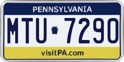 PA license plate MTU7290