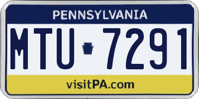 PA license plate MTU7291