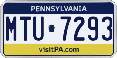 PA license plate MTU7293