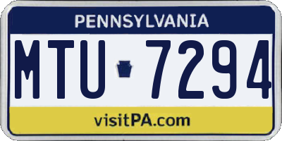 PA license plate MTU7294