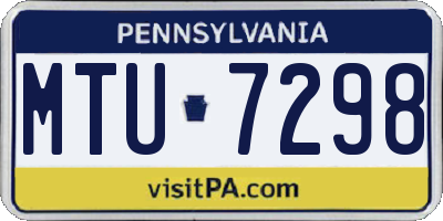 PA license plate MTU7298