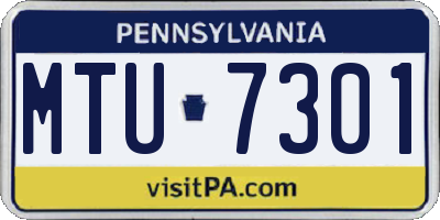 PA license plate MTU7301