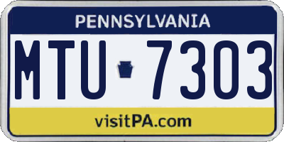 PA license plate MTU7303