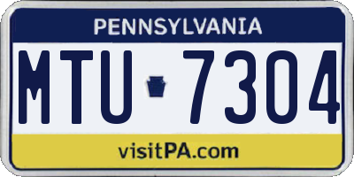 PA license plate MTU7304