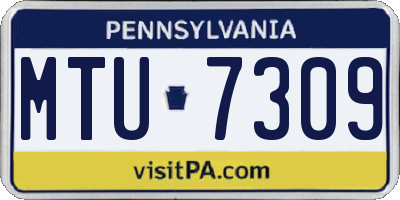PA license plate MTU7309