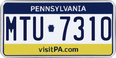 PA license plate MTU7310
