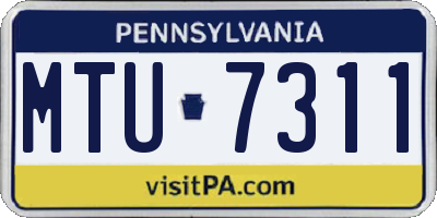 PA license plate MTU7311