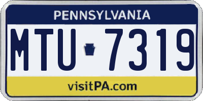 PA license plate MTU7319