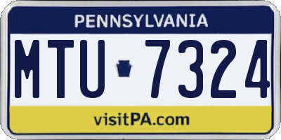 PA license plate MTU7324