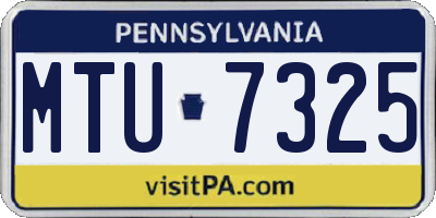 PA license plate MTU7325