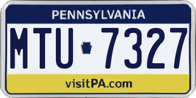 PA license plate MTU7327