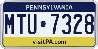 PA license plate MTU7328