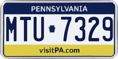 PA license plate MTU7329