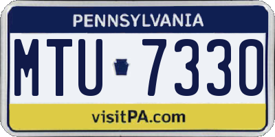 PA license plate MTU7330