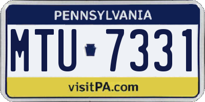 PA license plate MTU7331
