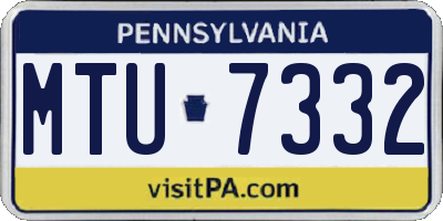 PA license plate MTU7332