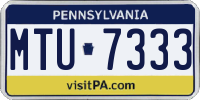 PA license plate MTU7333