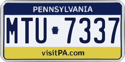 PA license plate MTU7337