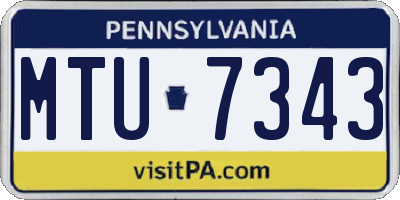 PA license plate MTU7343