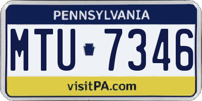 PA license plate MTU7346