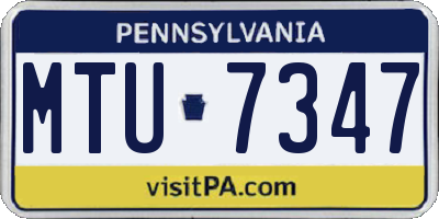 PA license plate MTU7347