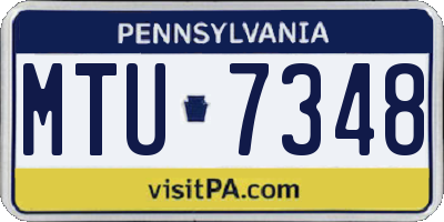 PA license plate MTU7348