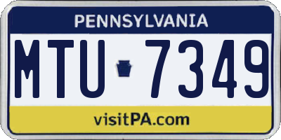 PA license plate MTU7349