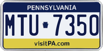 PA license plate MTU7350