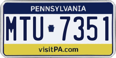 PA license plate MTU7351