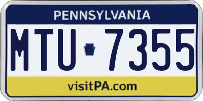 PA license plate MTU7355