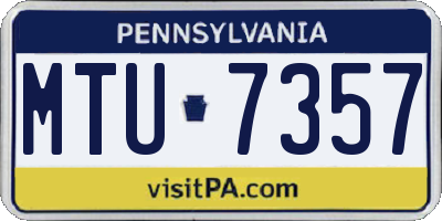PA license plate MTU7357
