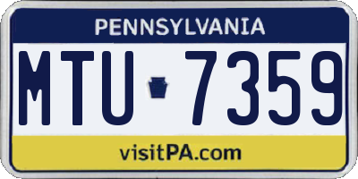 PA license plate MTU7359