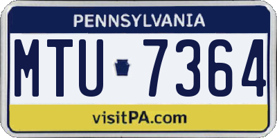 PA license plate MTU7364