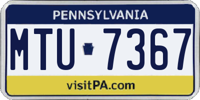 PA license plate MTU7367