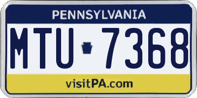PA license plate MTU7368