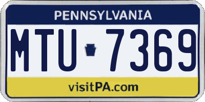 PA license plate MTU7369