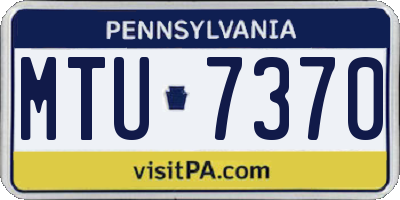 PA license plate MTU7370